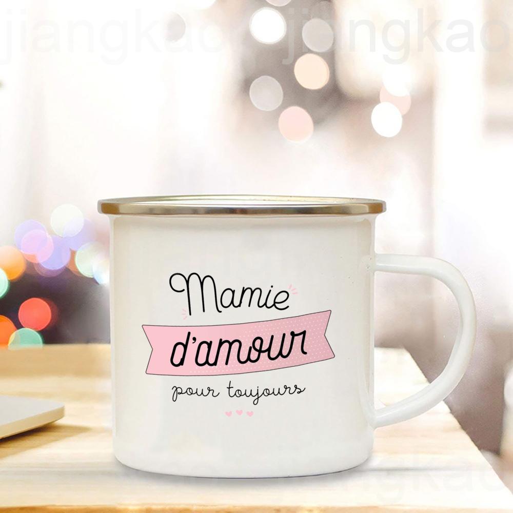 Thank You Grandma for All These Magical Moments Print Enamel Mug Outdoor Cup Drink Coffee Cups Holiday Birthday Gift for Grandma
