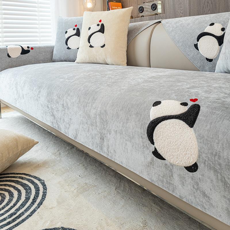 Chenille Sofa Cushion for All Seasons, Backrest Cover, Non-slip Simple Sofa Cover, All-inclusive High-end Cushion