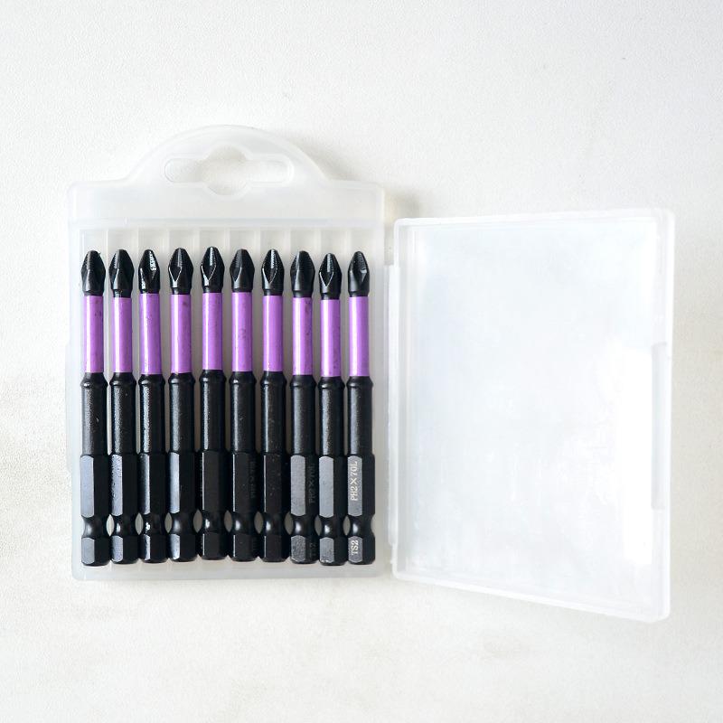 Shock-resistant Magnetic Phillips Screwdriver Bits with Anti-slip Teeth