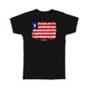 Gift T-Shirt : Liberia Flag Africa Travel Expat Country Watercolor