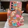Cartoon Vacation Painting Case For Samsung Galaxy S26 Ultra S25 Edge S24 S23 S22 Plus S21 FE Leather Texture Silicone Cover
