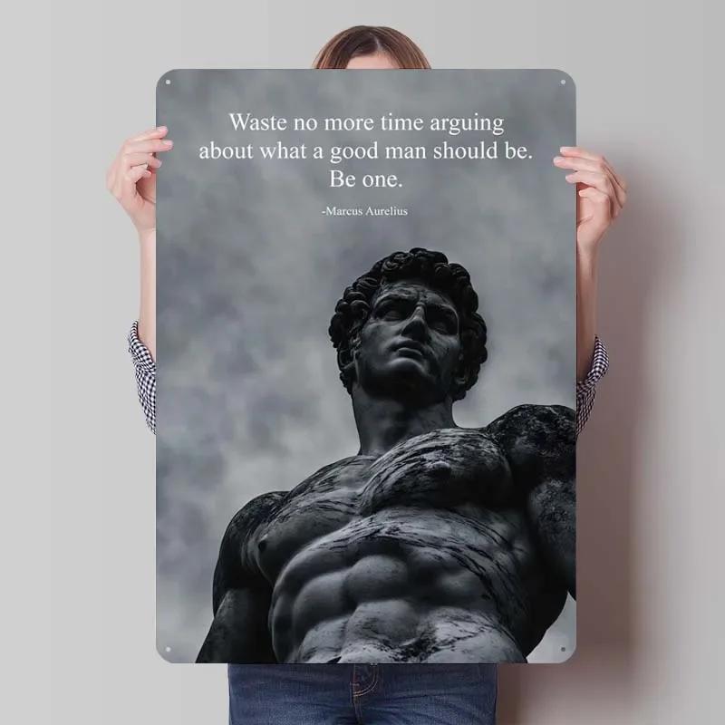 Mark Aurel Stoiker Zitat Schild Inspirierende Poster Dekoration für Heimdeko Artikel Metall Blechschilder für Wandkunst Dekoration