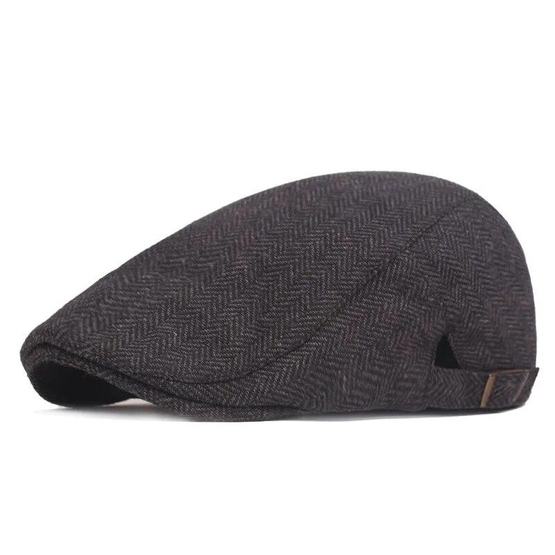 Men Retro Herringbone Grid Newsboy Caps British Painters Hats Spring and Summer Adjustable Flat Cap Hip Hop Berets
