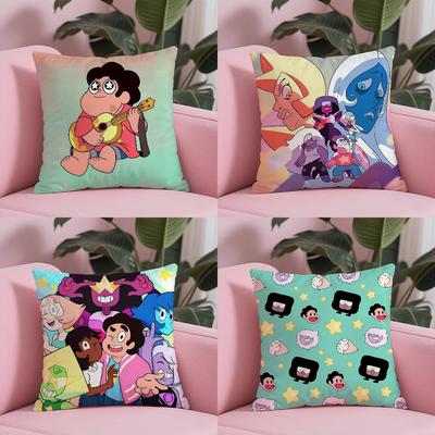 Funny Anime S-Steven U-Universe Pillow Case Anti-dustmite Pillowcase Invisible Zipper Silky Short Plush Sofa Cushion Cover
