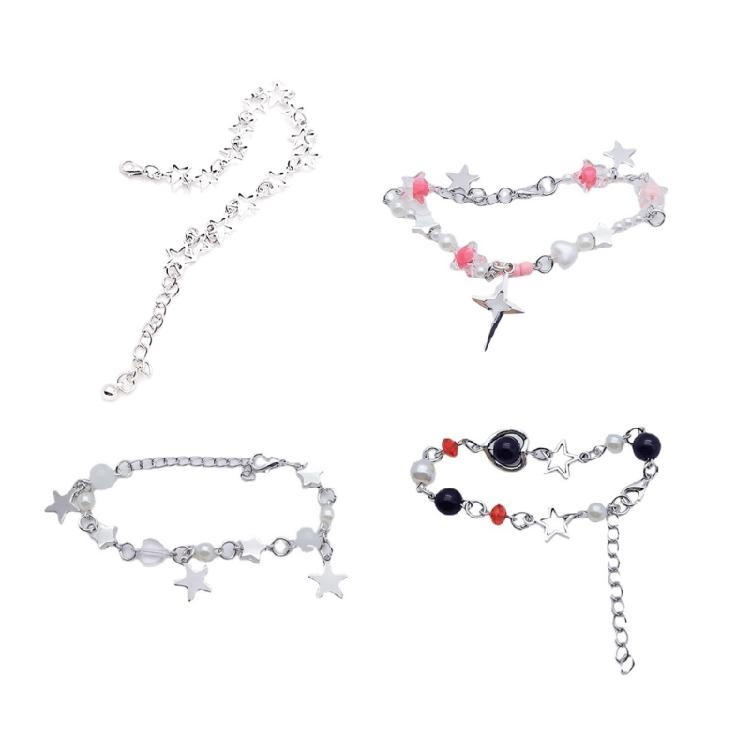 Cooles Y2K Sternkettenarmband Modisches Stern-Charme-Armband Elegantes Chic