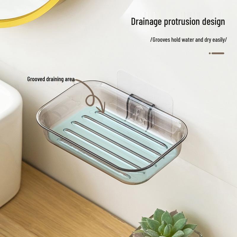 Wall-Mounted Drainable Soap Holder - Light Luxury Style, Punch-Free Storage Rack for Bathroom