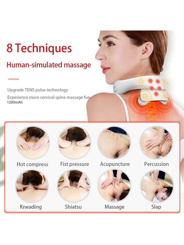 White neck massage multifunctional neck relaxation massager portable neck care tool