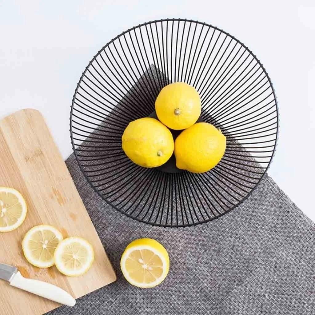 Storage Basket Black Table Decor Metal Candy Dish Kitchen Fruit Bowl Food Basket Bread Bowl Iron Vegetable Bowl Pastry Basket