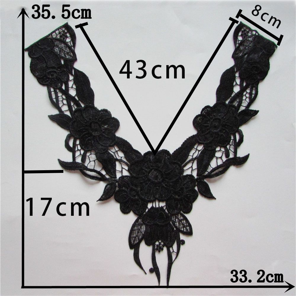 

Черно-белый I Полый Полиэстер Вышивка Воротник Швейное Кружево DIY Украшение с Одежными Аксессуарами Кружево Style 161 Black (1 piece)