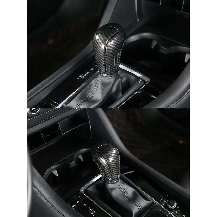 For Mazda 3 BP Axela CX-30 CX30 CX-50 2020-2022 Car Gear Head Shift Knob Handle Cover Trim Sticker ABS carbon fiber Accessories