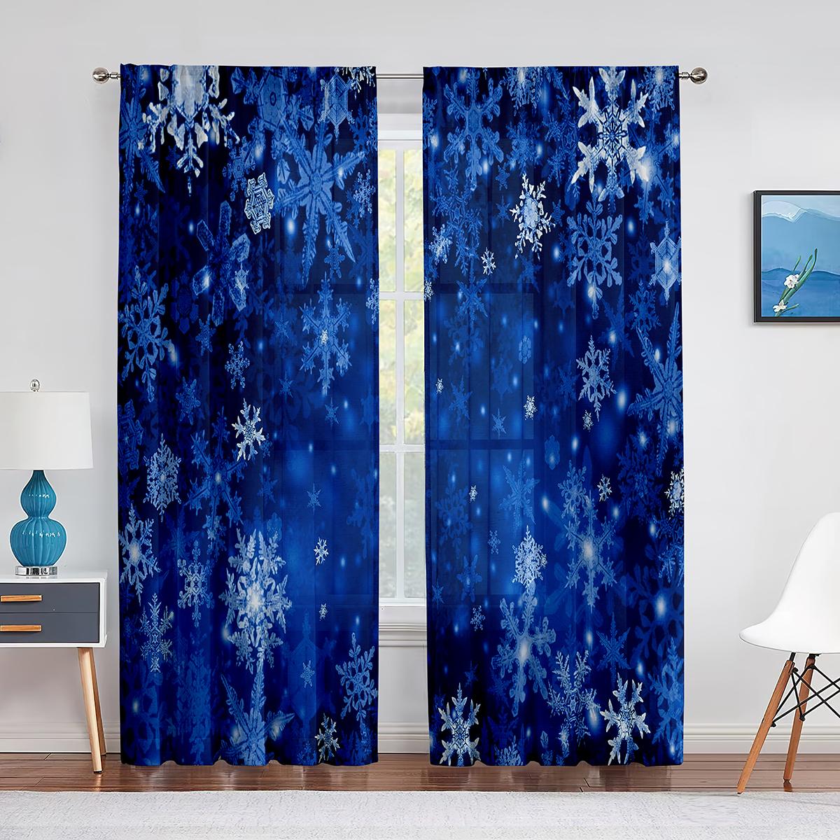 Снежинка Рождественская красная прозрачная занавеска для украшения гостиной Современная — фото 15