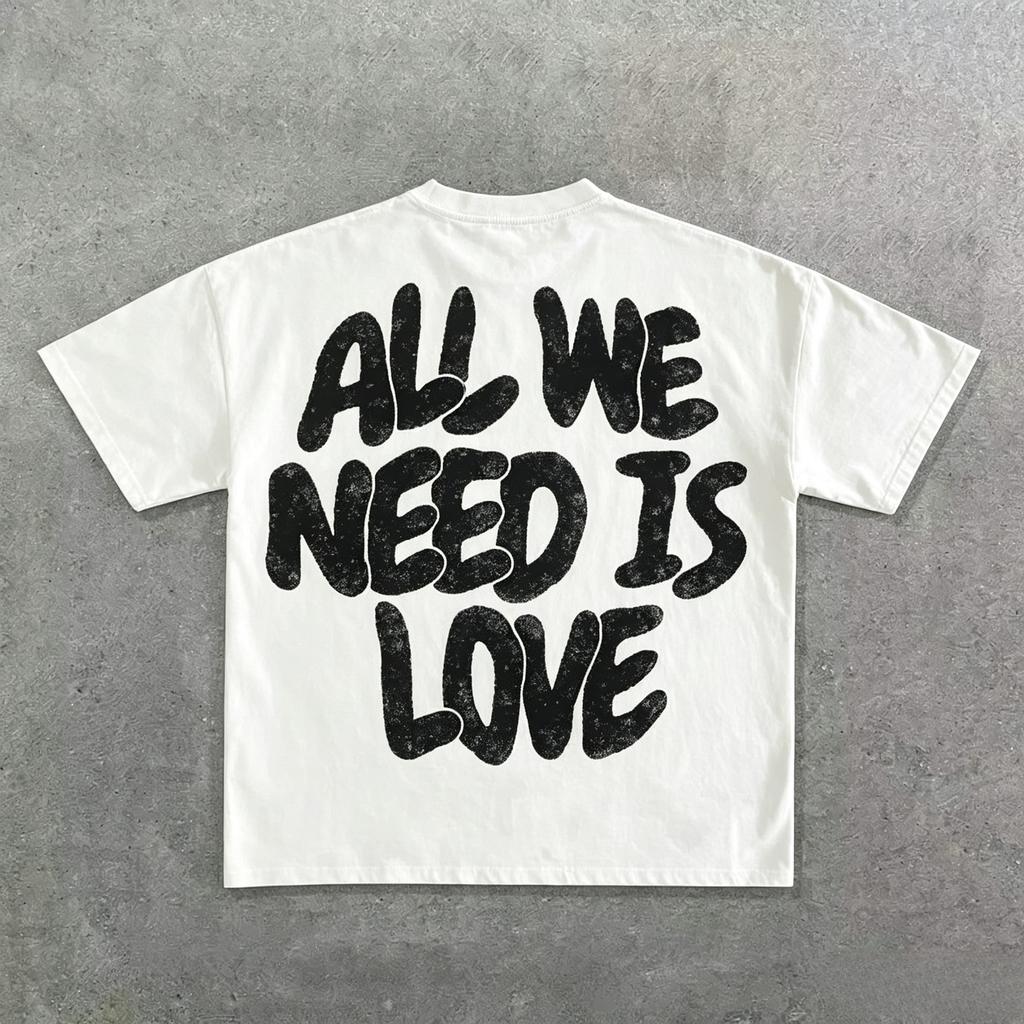 Ins Streetwear Yk Unisex Harajuku Hip Hop Grafikdruck Lässiges Baumwoll-T-Shirt Unisex und Damen Gothic Kurzarm Oberteile