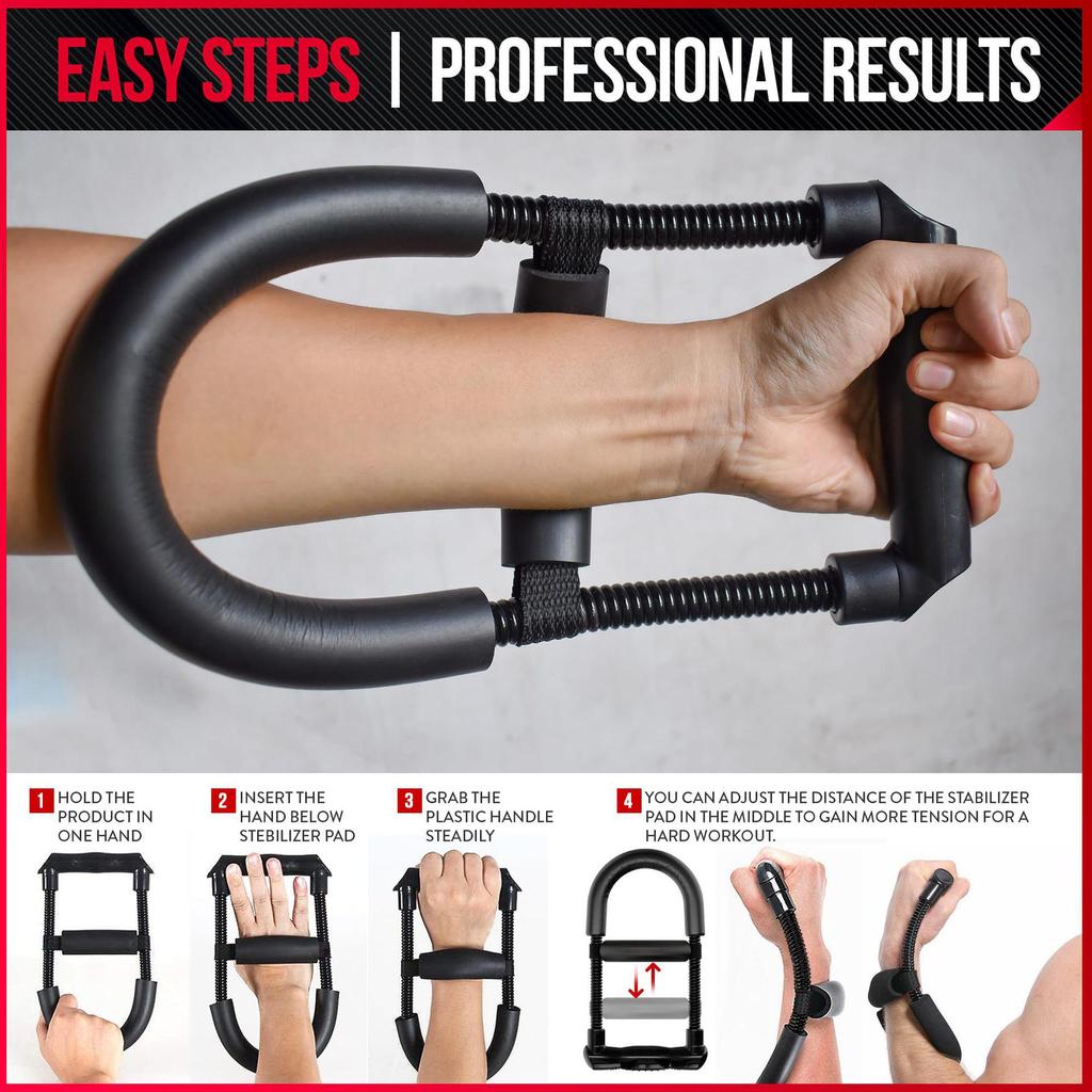 Adjustable Fitness Spring Wrist Strengthener for Men - Gripper Trainer for Arm Strength, Wrist Strength.