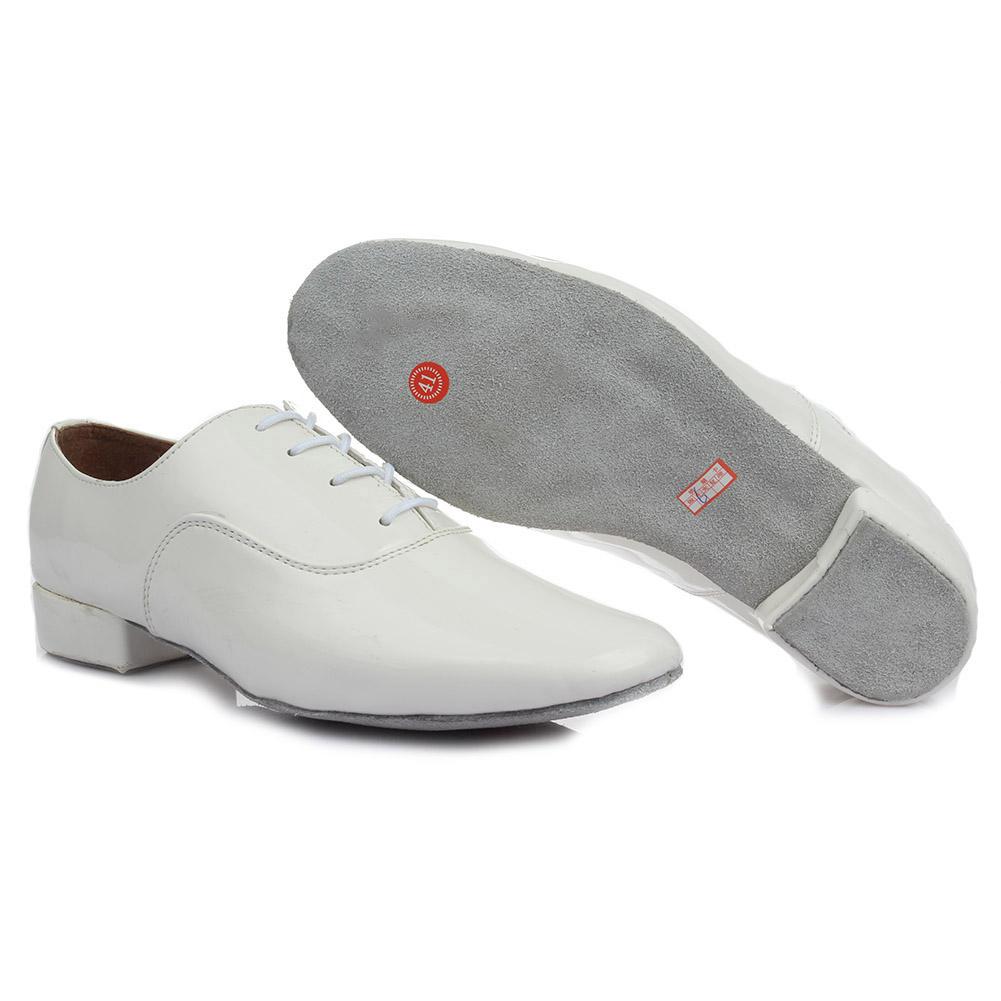 Černé bílé lesklé kožené pánské moderní taneční boty s měkkou podrážkou, latinskoamerické salsa, standardní taneční boty, podpatek 2,5 cm