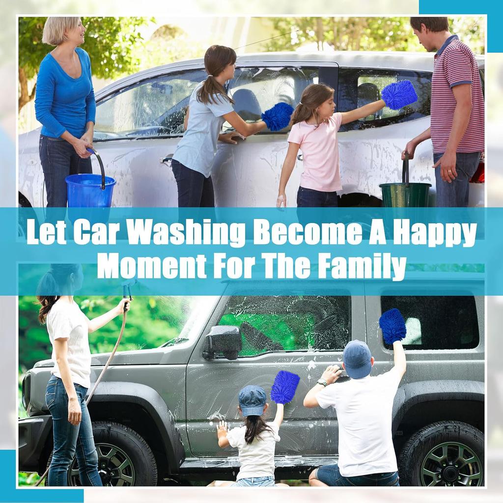 Large Microfiber Car Wash Mitt Waterproof Chenille Gloves Thick Car Cleaning Mitt Wax Detailing Auto Care Double-faced Glove
