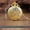 2pcs/set,1PC Fashion Men's ‘rose Pattern Design’quartz Pocket Watch & 1PC Mens Classic Golden Cross Necklace Pendant, Ideal Choice for Gifts