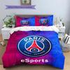 Paris Saint-Germain Fußballclub Muster Bettwäsche Bettdecken-Set Heimdekoration Geschenk (1 Bettbezug + 2 Kissenbezüge (ohne Füllung))