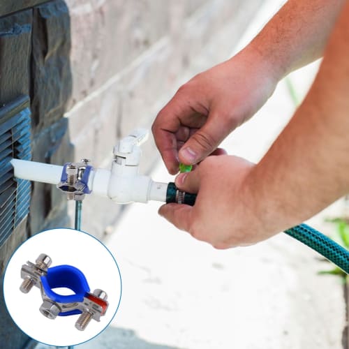 INCREWAY 2-Piece Fixing Sink Office Chair 304 Stainless Steel Hoop Pipe Clamps, Fits 1-Inch (25-27mm) Pipe Outer Diameter, Includes Hex Wrench Kit