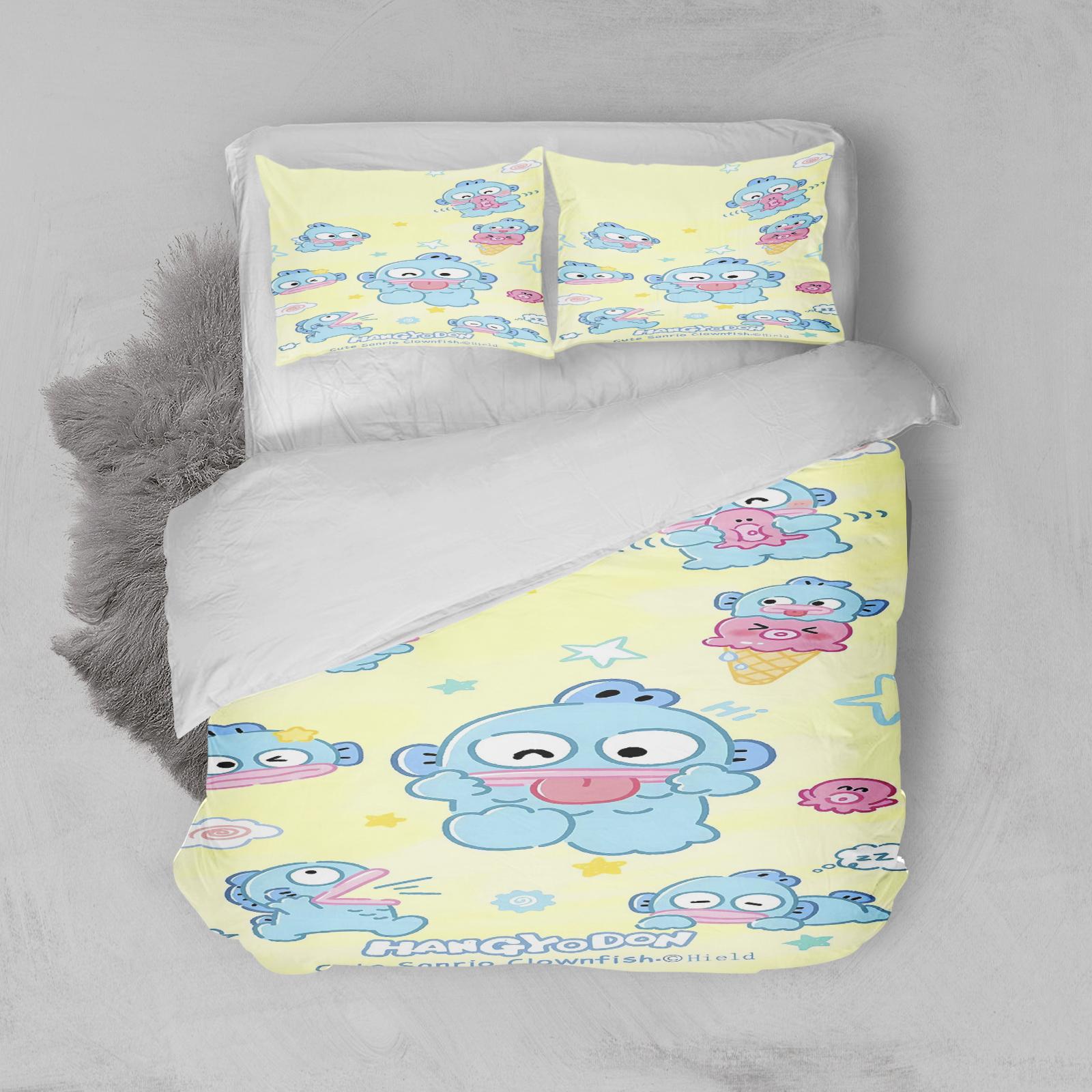 

Comforter Hangyodon Baby Cartoon Anime Comforter Bedding 3D Children S Kids Bedding Set Holiday Gifts Comforter (quilt)-EU Single(135*200cm)3pcs