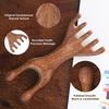 Natural Sandalwood Five-Claw Scalp Massager Gua Sha Tool Back Scratcher Spa Handheld Meridian Massage Comb Hair Care