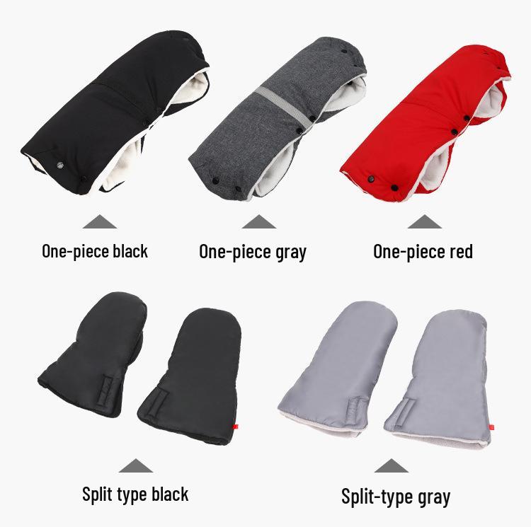 Winter Windproof Baby Stroller Handle Gloves with Thick Wool Lining