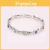 Silver Jewelry Fashion Plated Princess Cut Girl Elegant Crystal Bracelet Charm