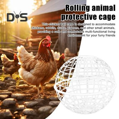 1/2/3Pcs Galinheiro Móvel em Forma de Bola Ao Ar Livre Rollable Gabinete para Aves Redonda PVC Hutch Pet Safe Walking Gaiola para Pombos Coelhos Pato