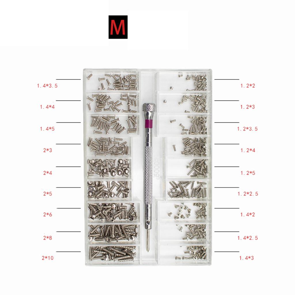 500Pcs 18 Types Mini Screw Nuts DIY Kit Laptop Computer Assemble Repair Screws Fastener Set For Repairing Sunglass Phone