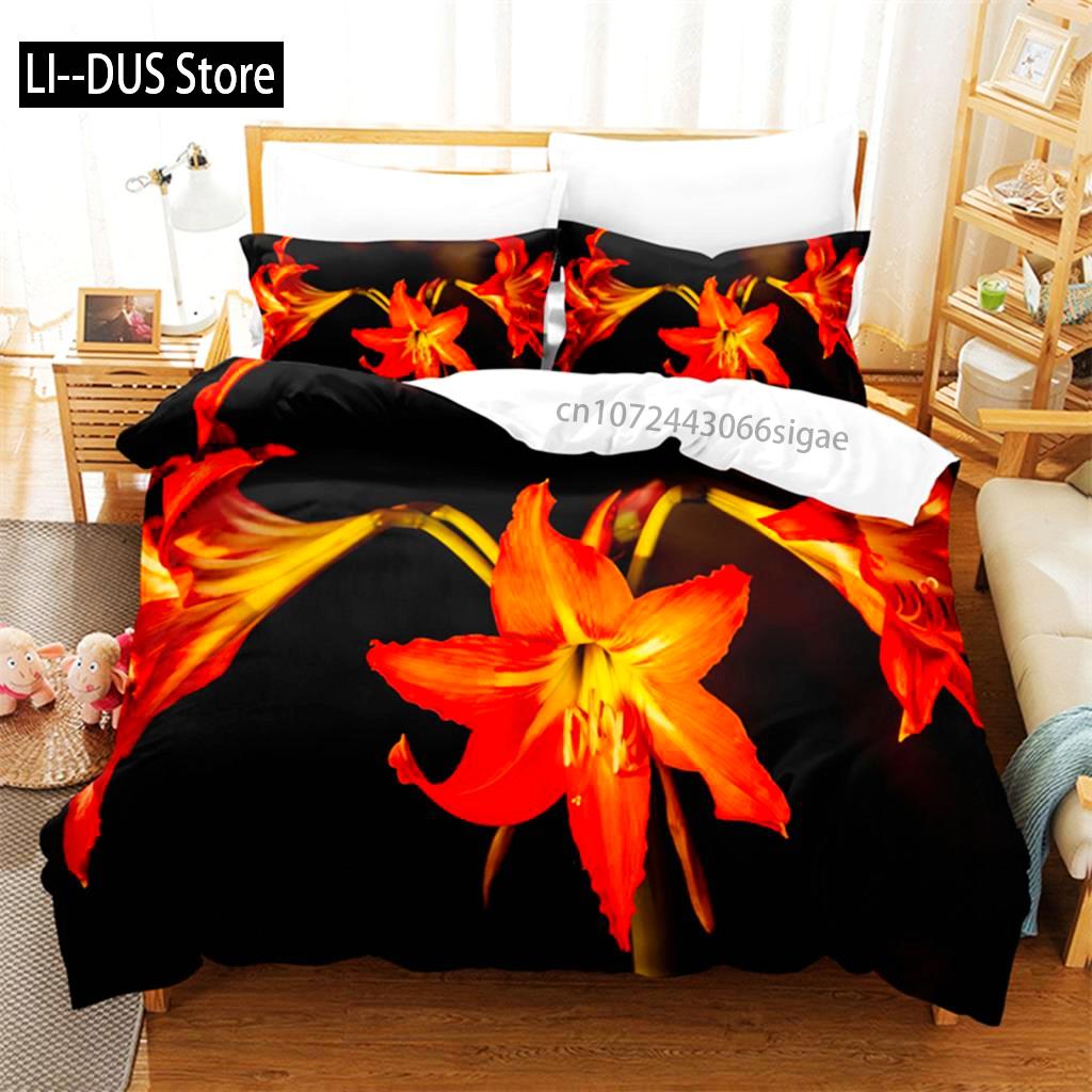 Yellow Flowers Queen Bedding Set Duvet Cover Set Bedding Digital Printing King Size Duvet Cover Set Bedding Sets
