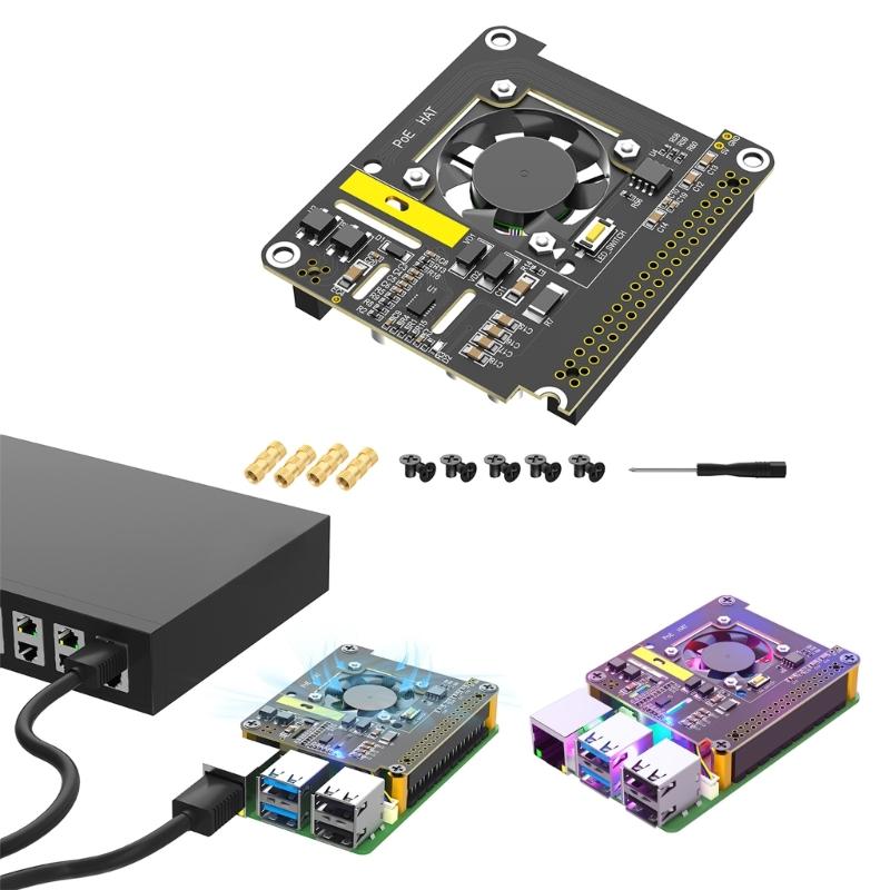 Computer Adapter Board 802.3Af/At GPIO POE HAT Expansion Board For RPi 5 for Versatiled Connection