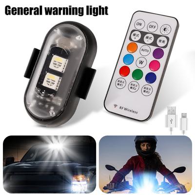 Motorcycle LED Warning Light 7colourful Safety Indicator Lights Strobe Warning Drone Lamp Remote Control Daytime Running Light