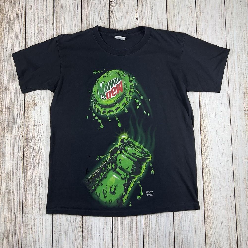 Винтажная футболка Mtn Dew 90-х, одинарный шов, размер L для взрослых, унисекс XL