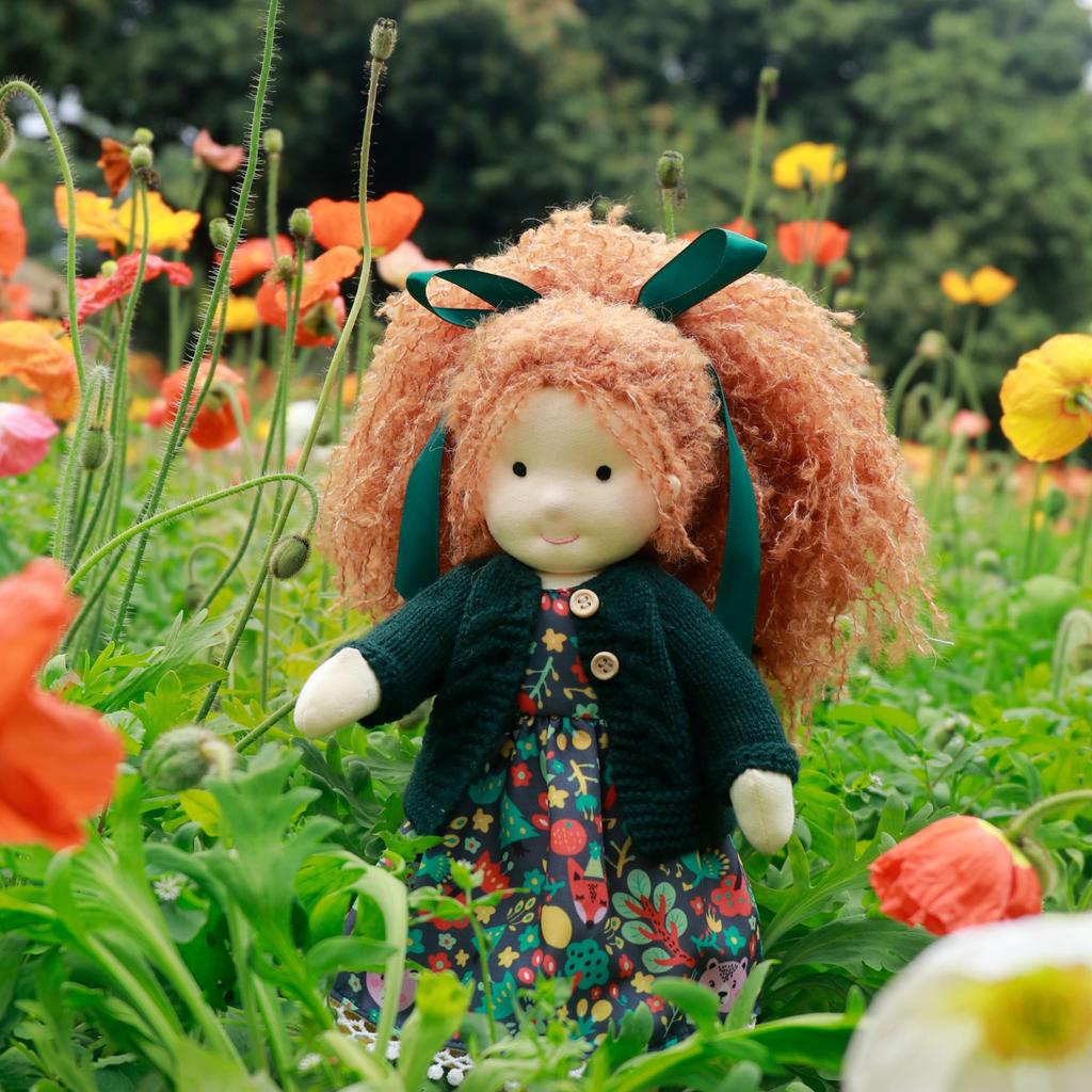 BlissfulPixie Waldorf Doll - Handmade Hanne 12" Soft Girl Plush Toy, Perfect for Kids