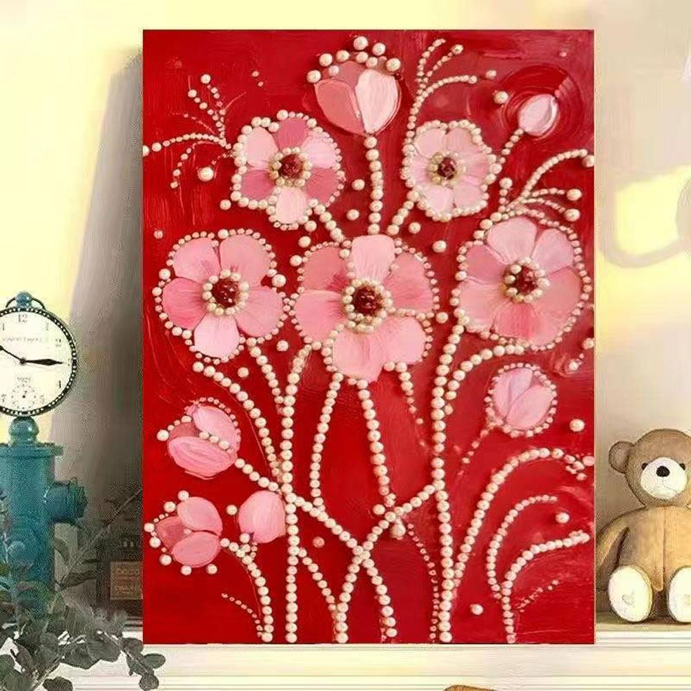 DIY Pearl Diamond Dots Paintings Picture Arts Craft with Frame 11.81x15.75in for Adults Beginners Gem Art