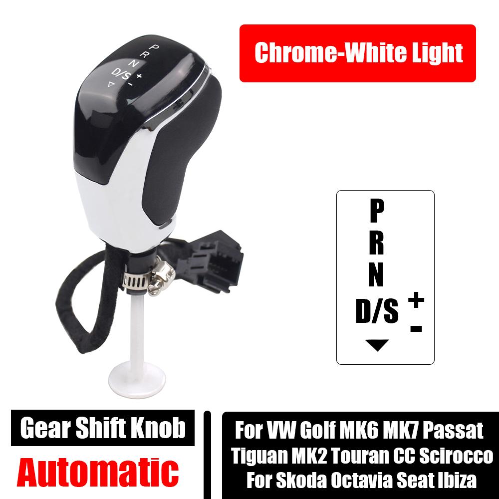 Electronic Shift Handle LED Gear Shift Knob for Golf MK6 MK7 Passat B7 B8 Tiguan MK2 Skoda Octavia Seat Alcantara White Light