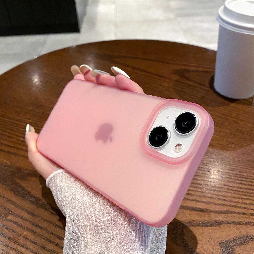 Black Matte Large Hole Mobile Phone Case Suitable for IPhone16promax Soft Shell Apple 15 Protective Case