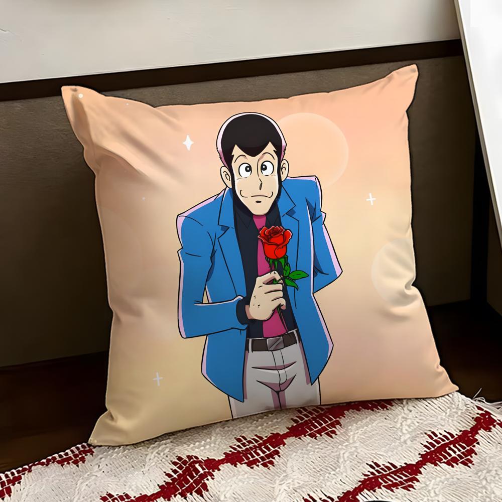 Lupin the anime TThird Cushion Cover Reversible Soft Durable Pillow Cover Home Car MultiScene Use for Daily Comfort