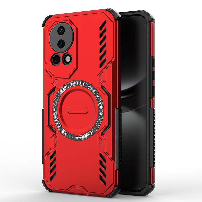 

For Huawei Nova 12 13 Mecha Heat Dissipation Four Corners Air Cushion Anti-Drop Powerful Magnetic Non-Charging Phone Case For Huawei Nova 12
