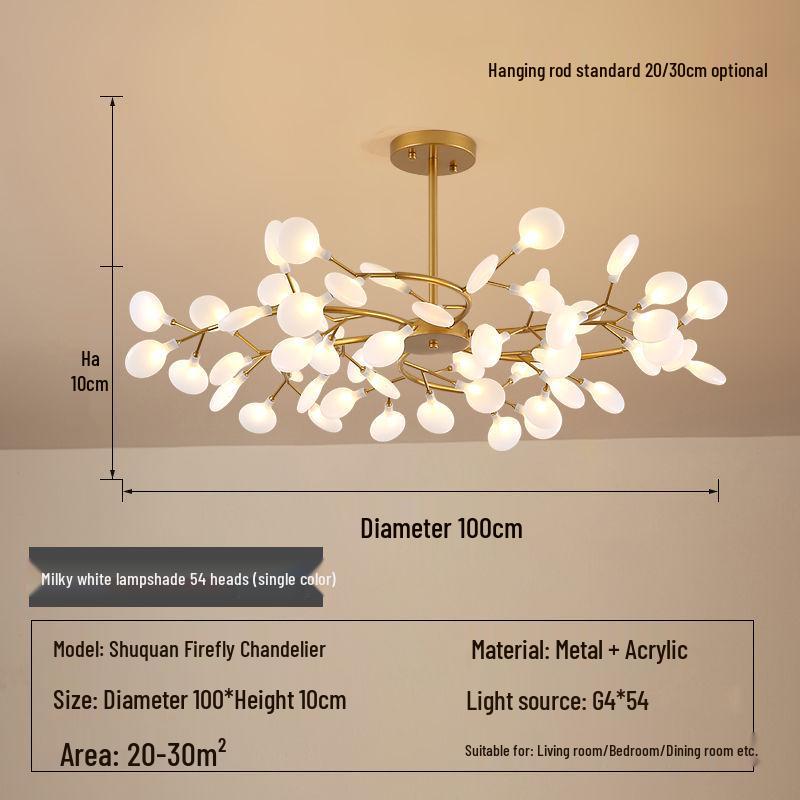 Nordic Firefly Chandelier: Minimalist Creative Lighting for Dining, Bedroom & Living Spaces