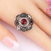 Vintage Women Hollow Floral Rhinestone Statement Ring Jewelry Party Cocktail