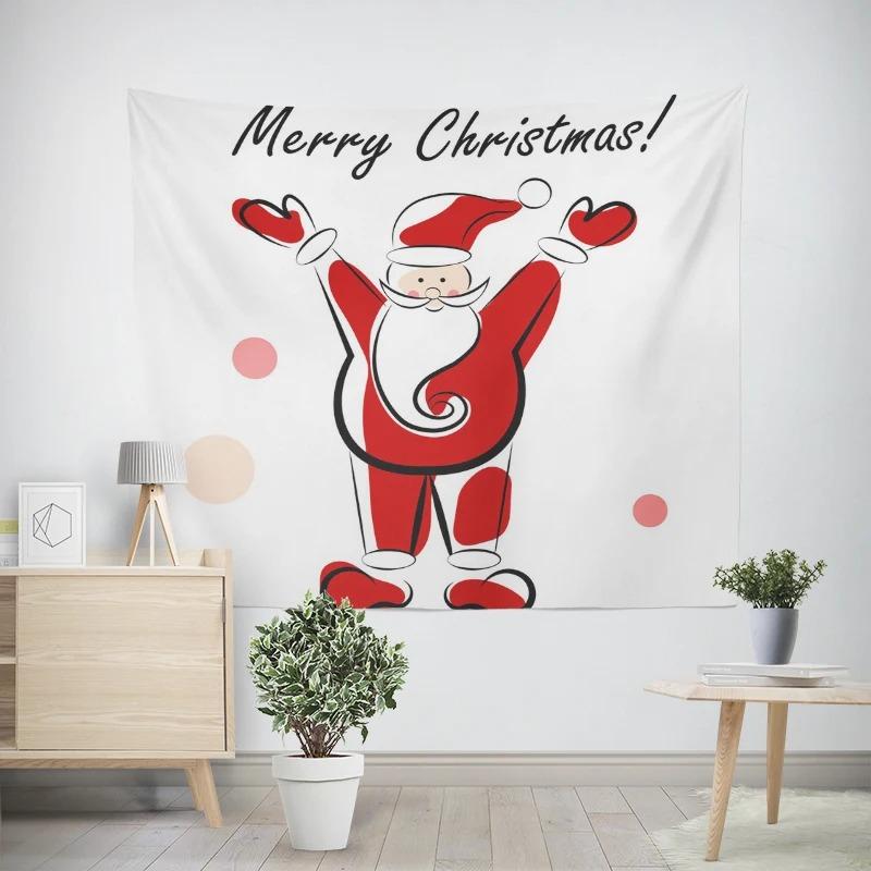 New Year Christmas White Bear Pattern Living Room Bedroom Decorative Tapestry
