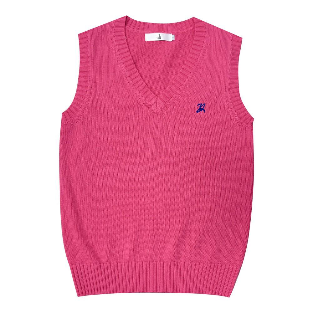 Original JK School Style V-Neck Sweater Vest - Embroidered Solid Color Knitwear for Autumn, Winter, Spring