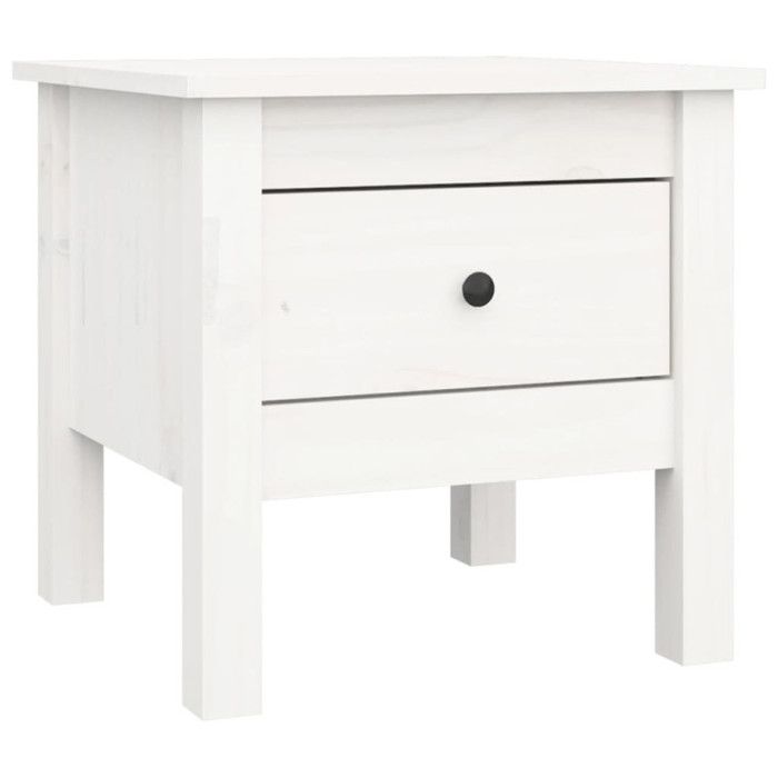 813786 vidaXL Table d'appoint Blanc 40x40x39 cm Bois massif de pin