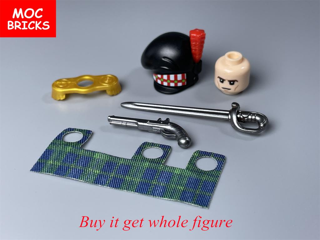 MOC Bricks Military Figures Napoleonic Wars Series Building Blocks Medieval French Dragoon British Soldiers Weapons Bricks Toys