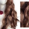 Synthetic Chestnut Brown Wool Curly Wig Languid Lazy Temperament Long Curly Hair Simulation Full Head Cover Wigs for Women Daily