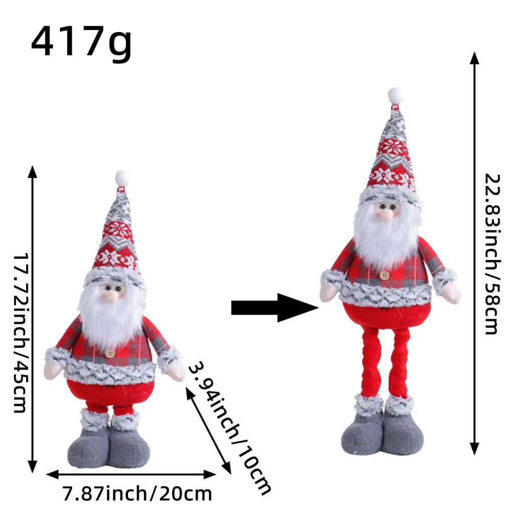 Christmas Snowman Plush Toy With Stretching Design For Holiday Decor And Gift