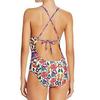 Floral Halterneck Backless Lace-up One-Piece Swimsuit for Women