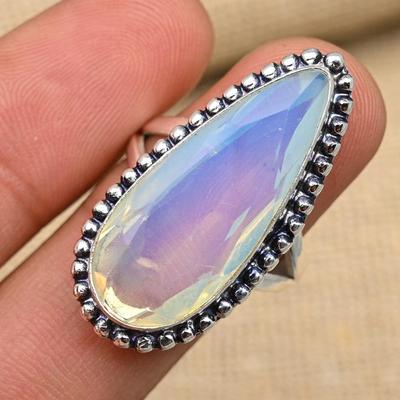 Melkachtige Opaal Edelsteen Handgemaakte 925 Sterling Zilveren Ring Sieraden Voor Thanksgiving