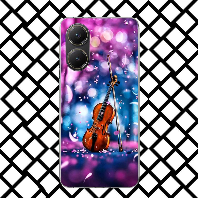 Music Violin Phone Case for Xiaomi Poco F7 Ultra X7 X6 X5 Pro X4 Gt M8 M7 Redmi 15 15C 13 13C 12 12C Soft Cover Fundas Poco F7 U