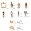 Lighted Up Resin Holy Family Statue Christmas Festival Decor Miniature Centerpiece for Living Room Table Decoration